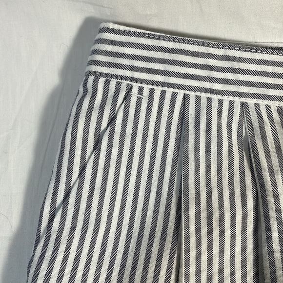 Tommy Hilfiger Preppy Striped Skirt Button Up Navy Blue White 100% Cotton - Picture 4 of 7